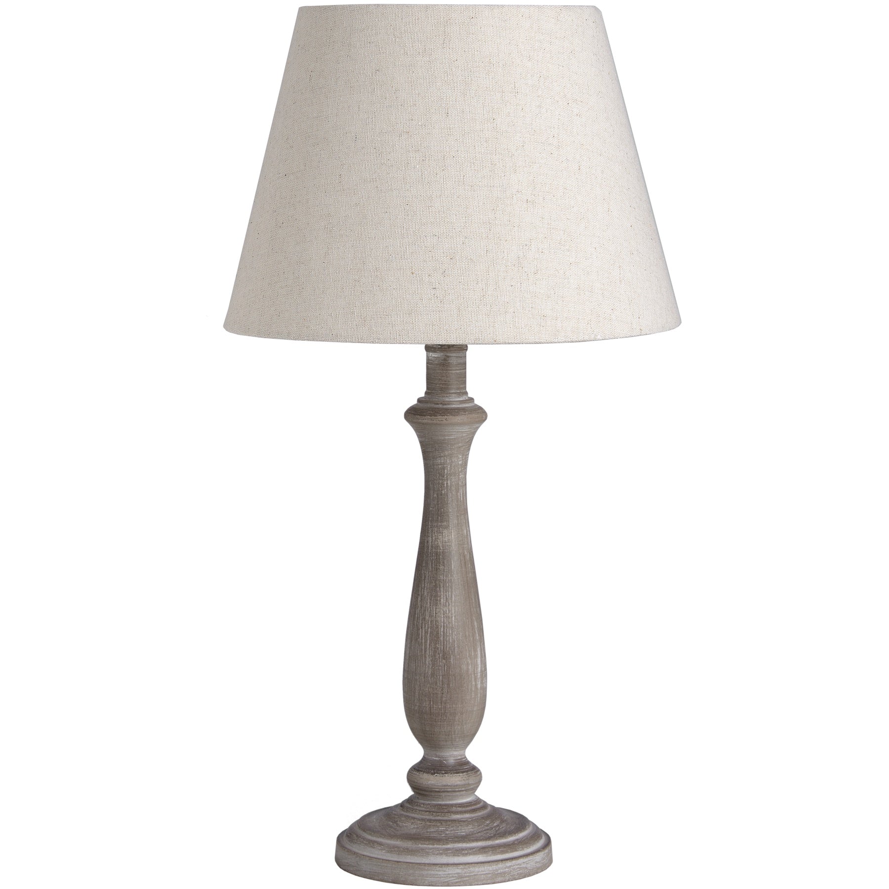 Rustic Brushed Wood Tall Table Lamp