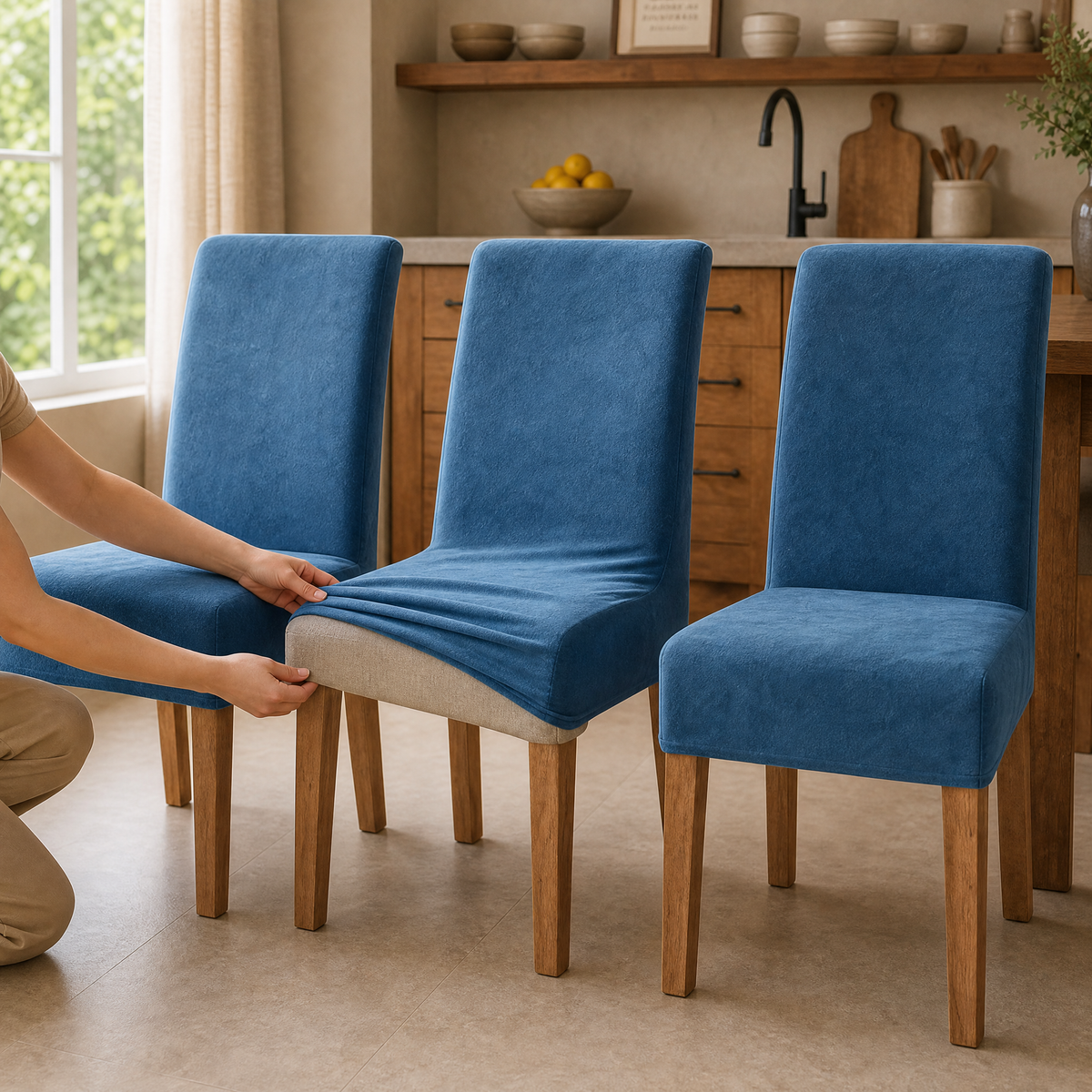 Soft Suede Stretch Dining Chair Covers