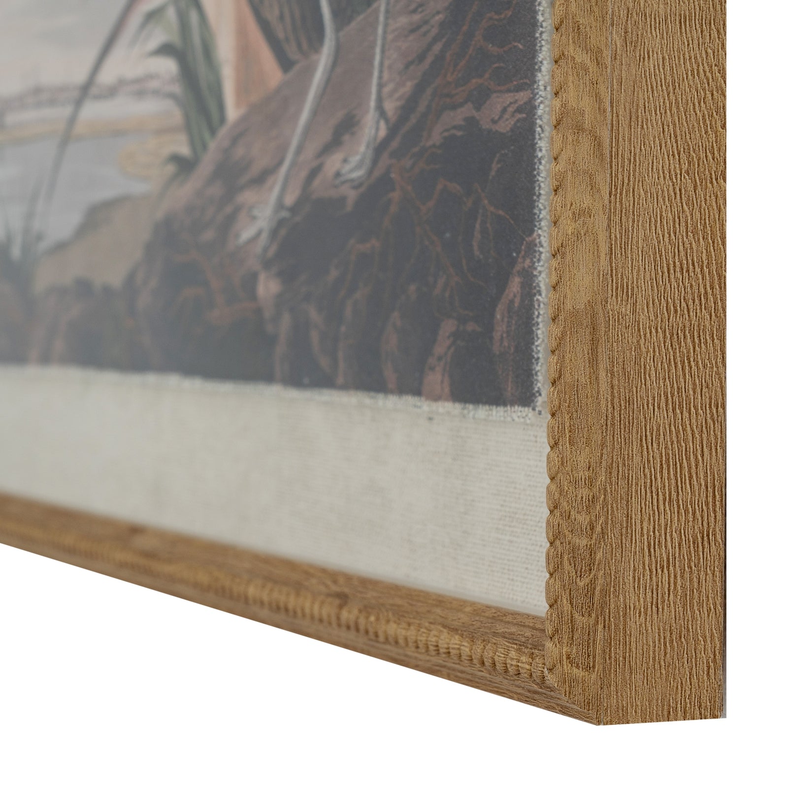 Curlews Linen Wall Art Print in Beaded Wooden Frame