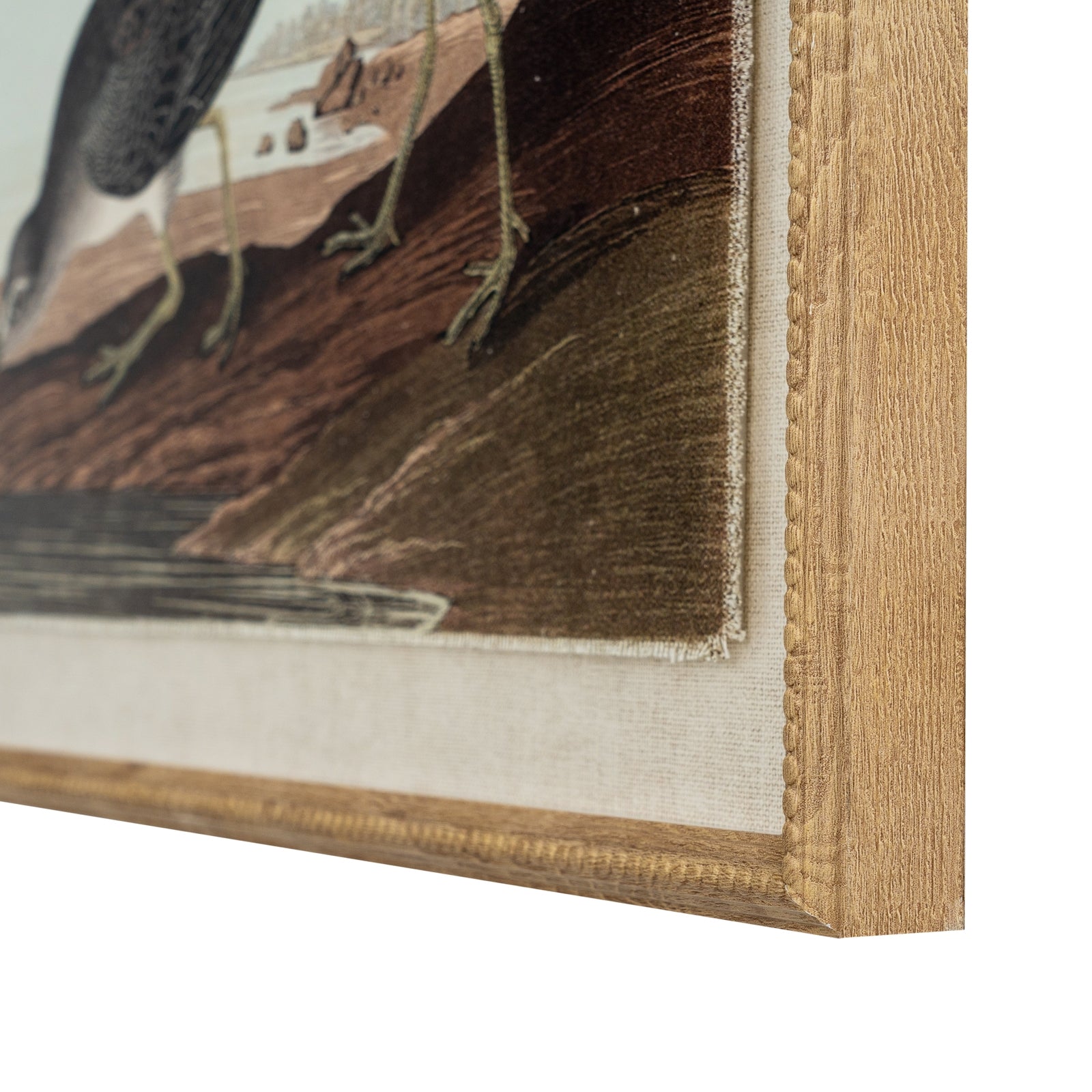 Snipes Linen Wall Art Print in Beaded Wooden Frame