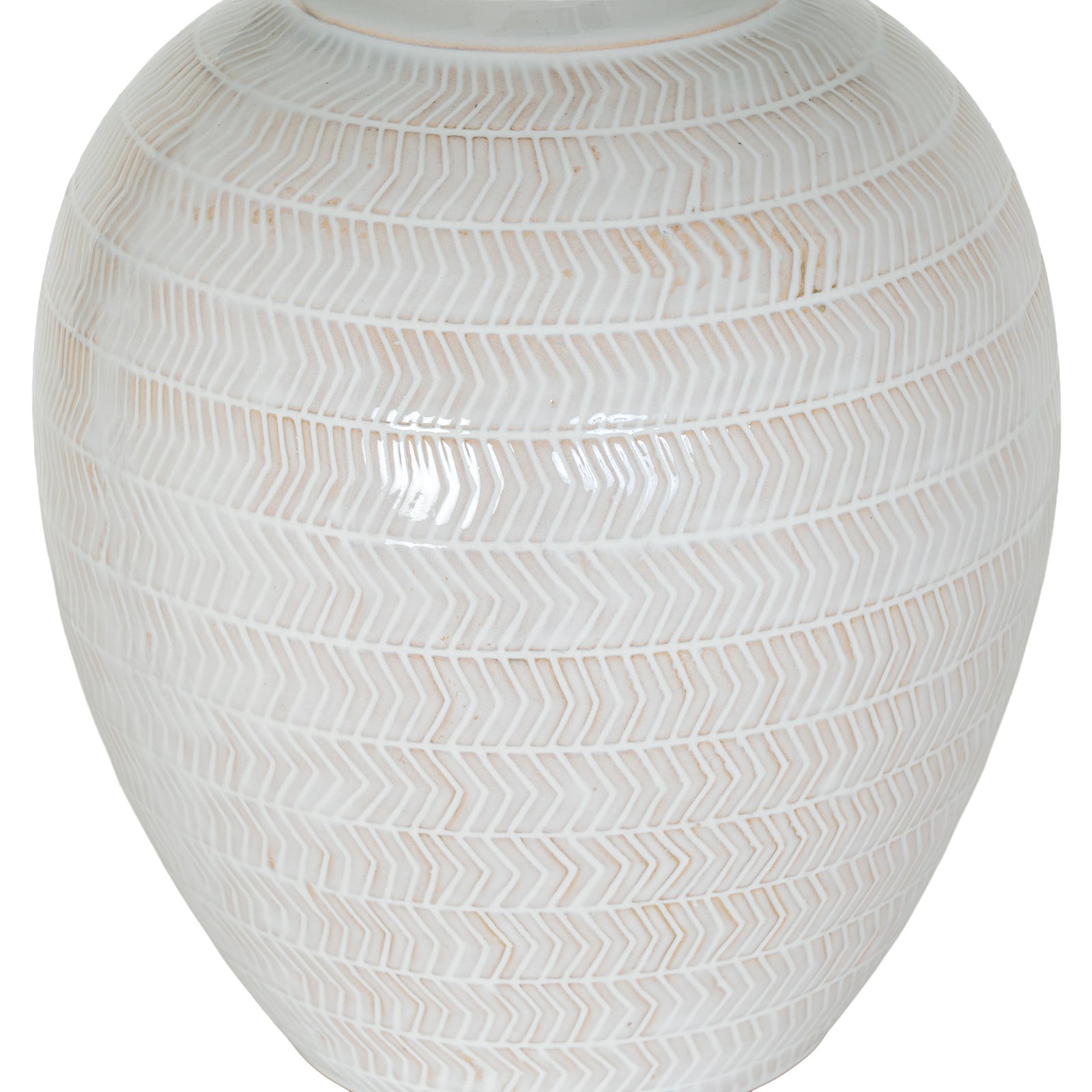 Chevronne Ceramic Table Lamp With Linen Shade