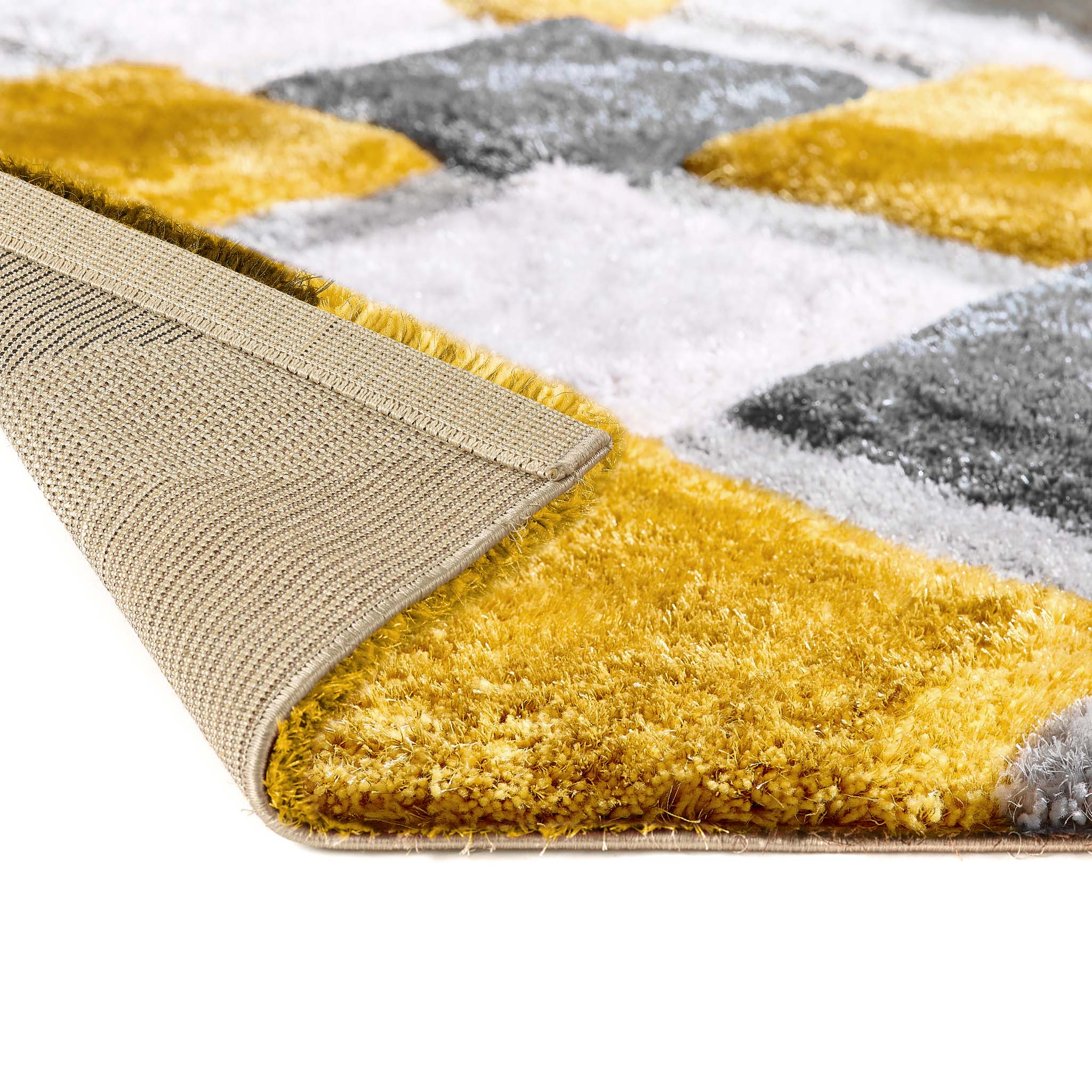 Origins 3D GEO Shaggy Ochre Rug