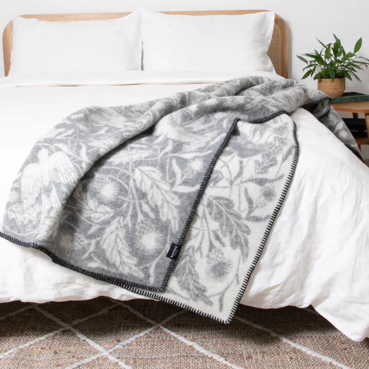 Grey Fine Nature Wool Blanket