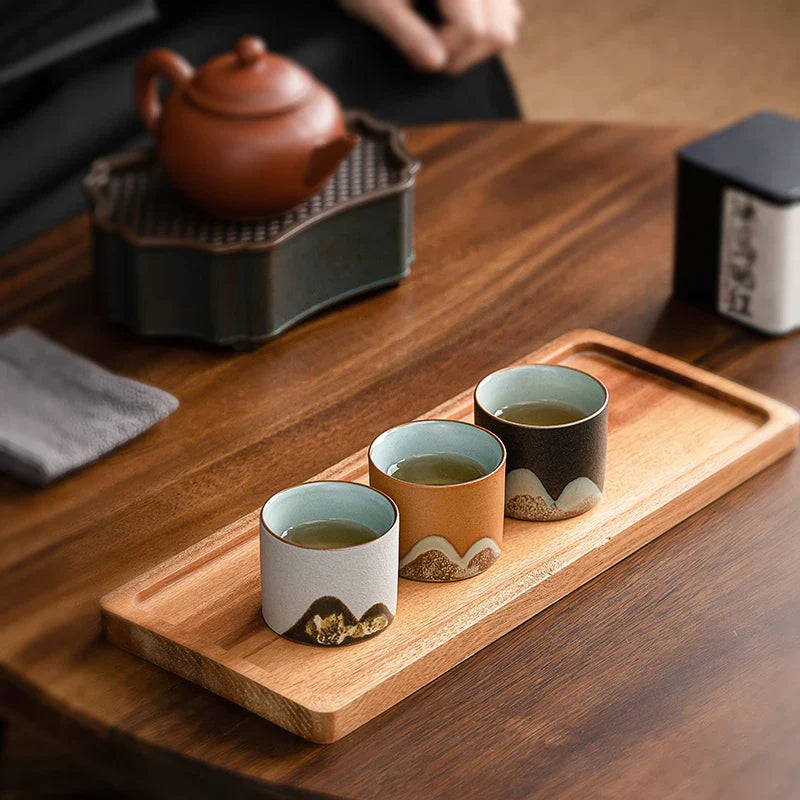 Set regalo di 6 tazze da caffè espresso rustiche fatte a mano