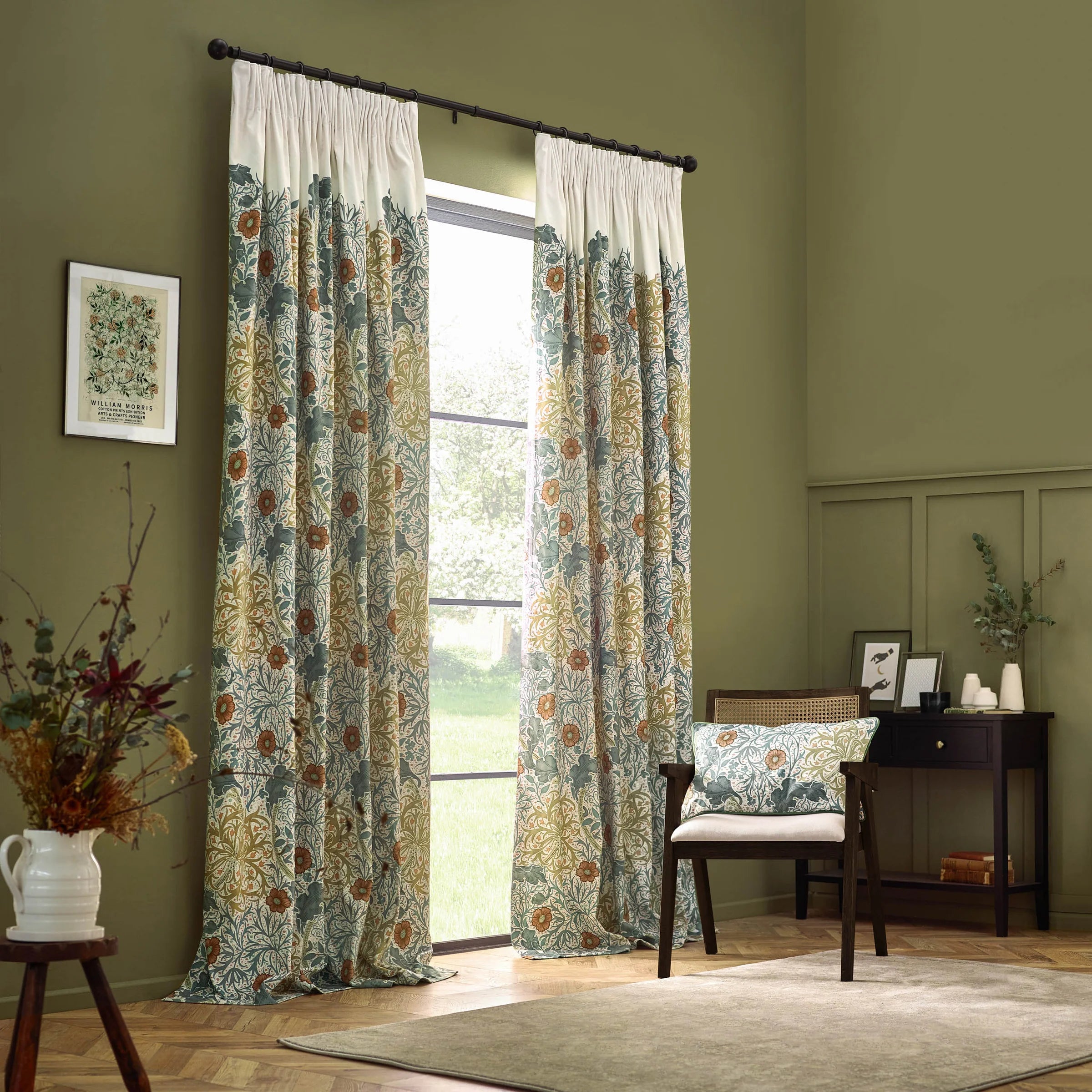 Tende a pieghe a matita in jacquard opaco Acorn Tonal - Oro