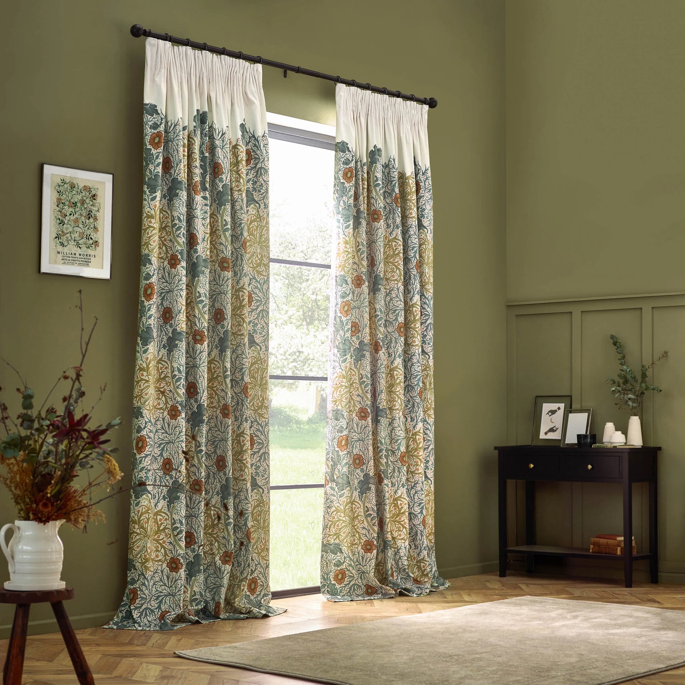 Tende a pieghe a matita in jacquard opaco Acorn Tonal - Oro