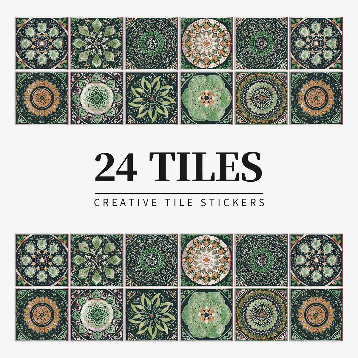 Peel and Stick Moroccan Tile Stickers in Emerald