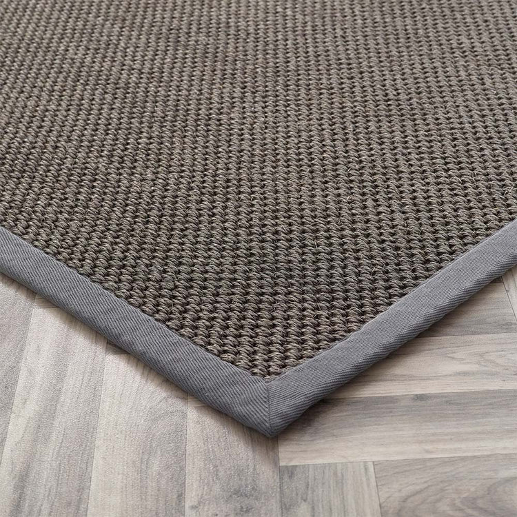 Origins Sisal Rug - Dark Grey With Grey Border