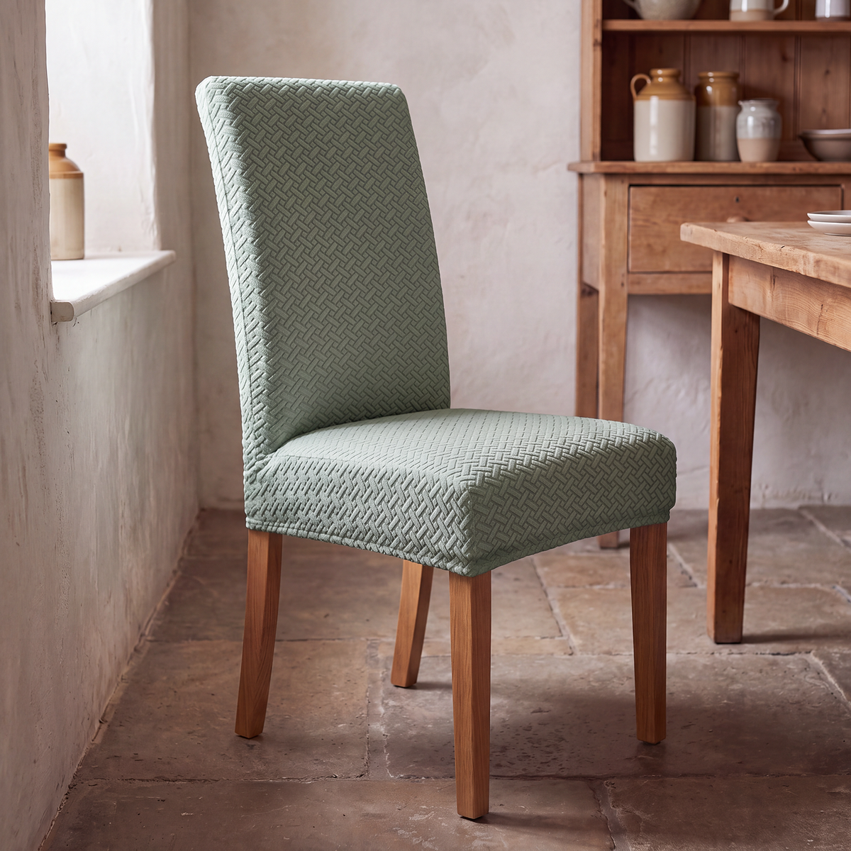 Textured Jacquard Stretch Dining Chair Slipcovers
