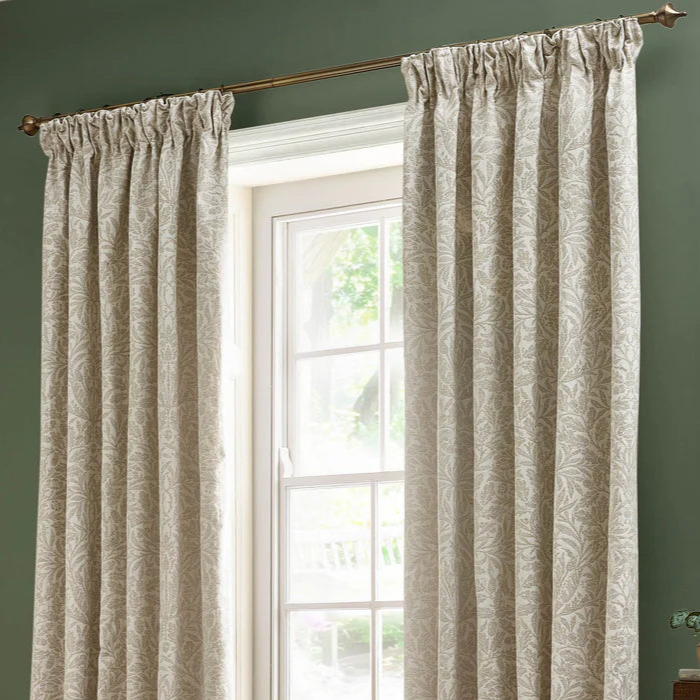 Tende a pieghe a matita in jacquard opaco Acorn Tonal - Avorio