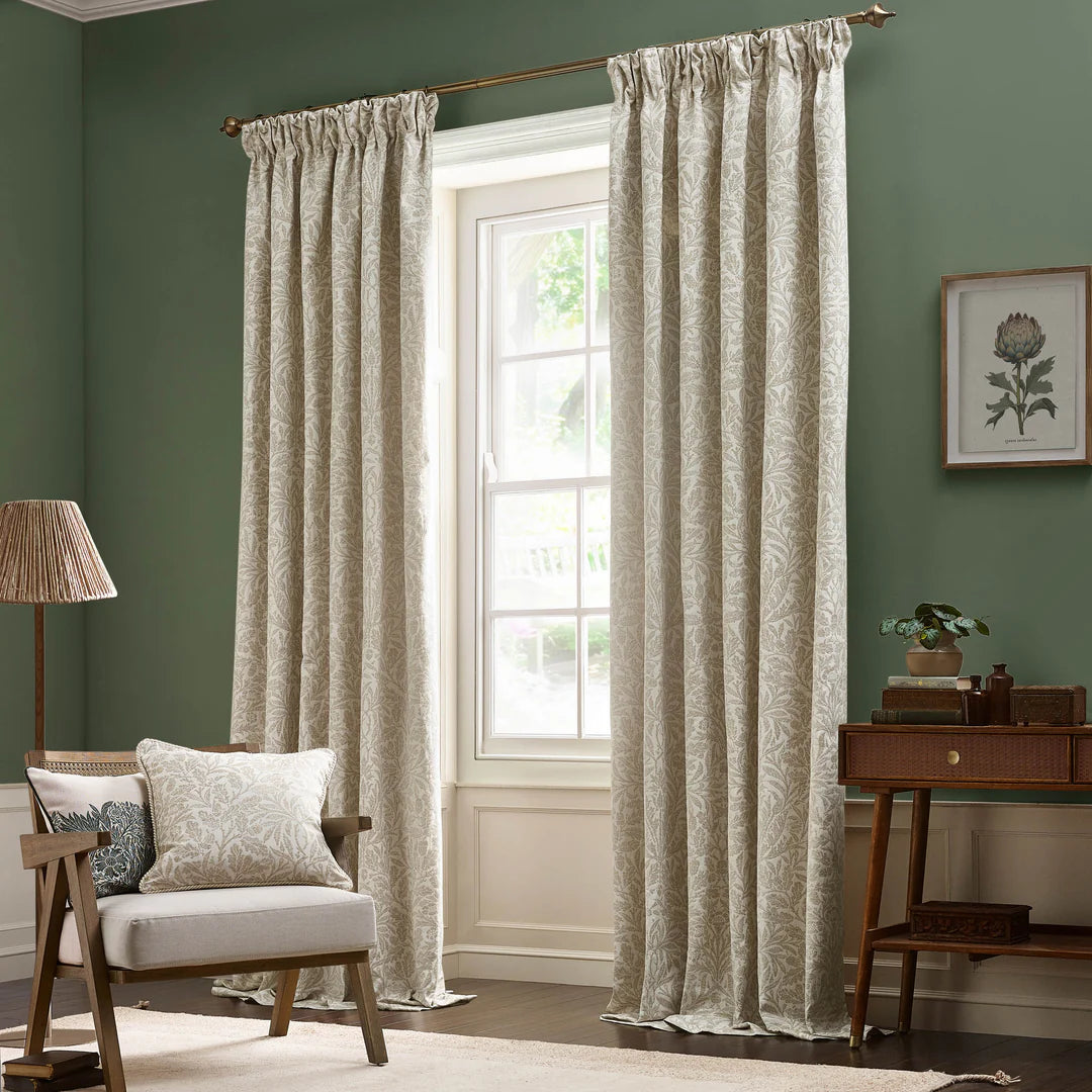 Tende a pieghe a matita in jacquard opaco Acorn Tonal - Avorio