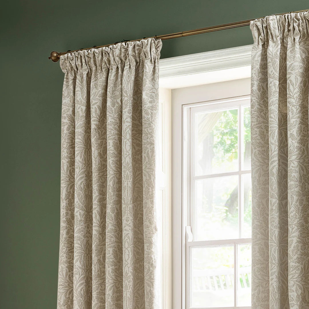 Tende a pieghe a matita in jacquard opaco Acorn Tonal - Avorio