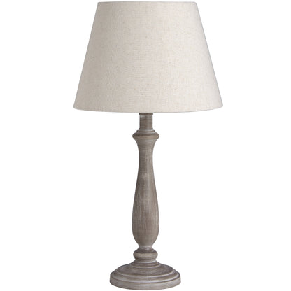 Rustic Brushed Wood Tall Table Lamp