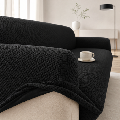 Plush Fleece Jacquard Stretch Sofa Cover