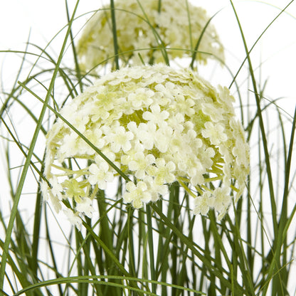 Faux Large White Allium Plant In Pot