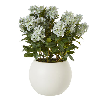 Faux Large Green Hydrangea Plant In Pot