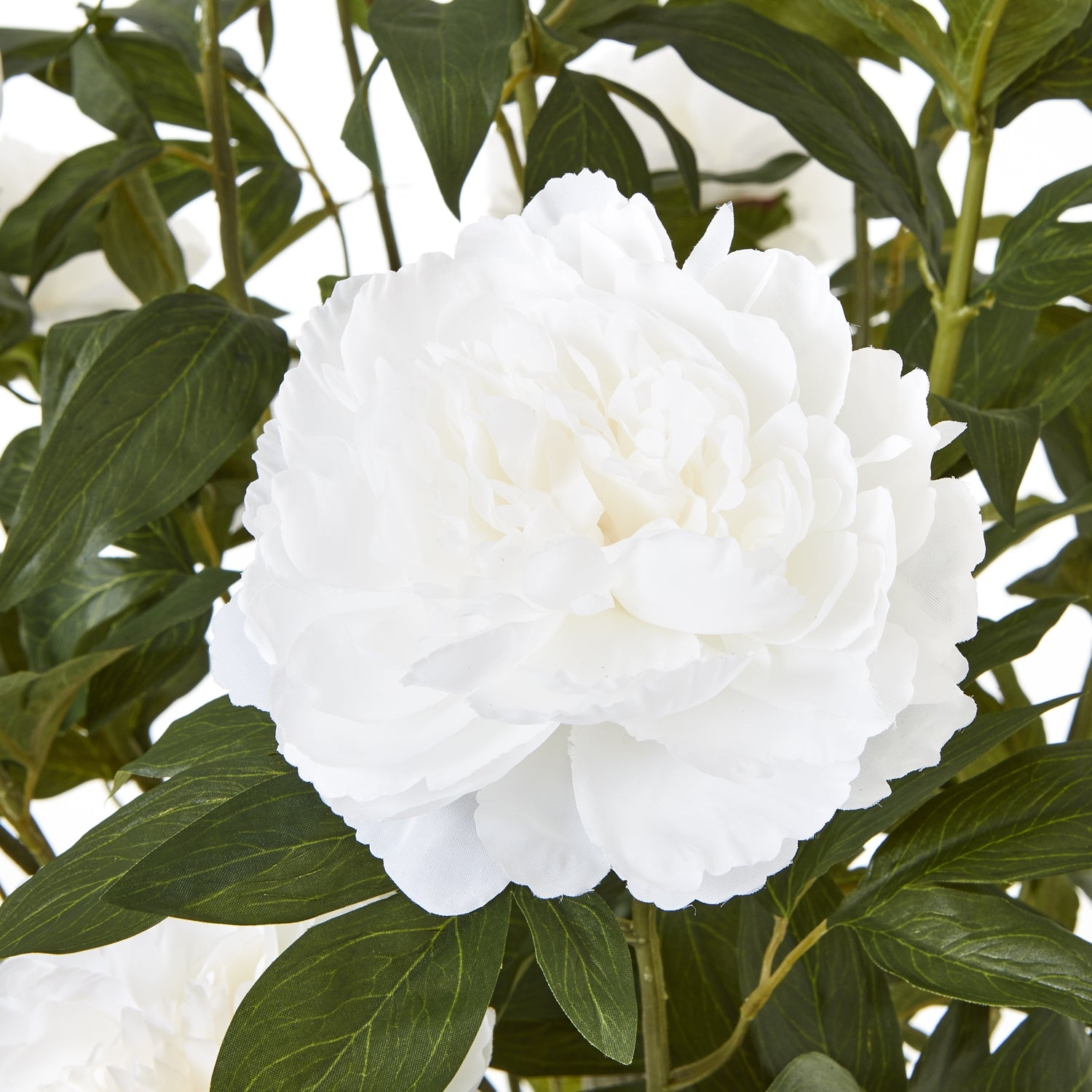Faux Extra Large White Peony Bush In Pot