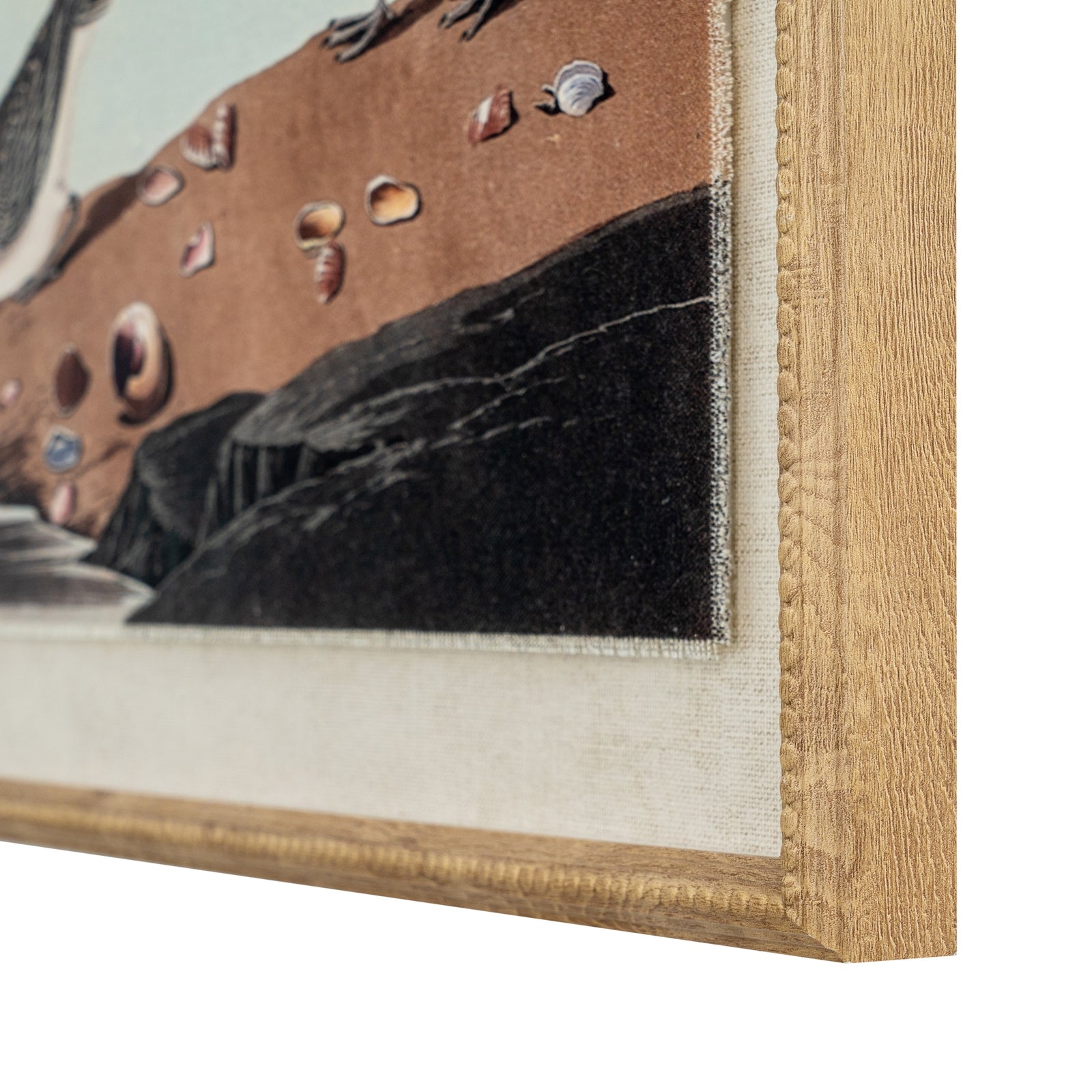 Stints Linen Wall Art Print in Beaded Wooden Frame
