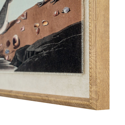 Stints Linen Wall Art Print in Beaded Wooden Frame
