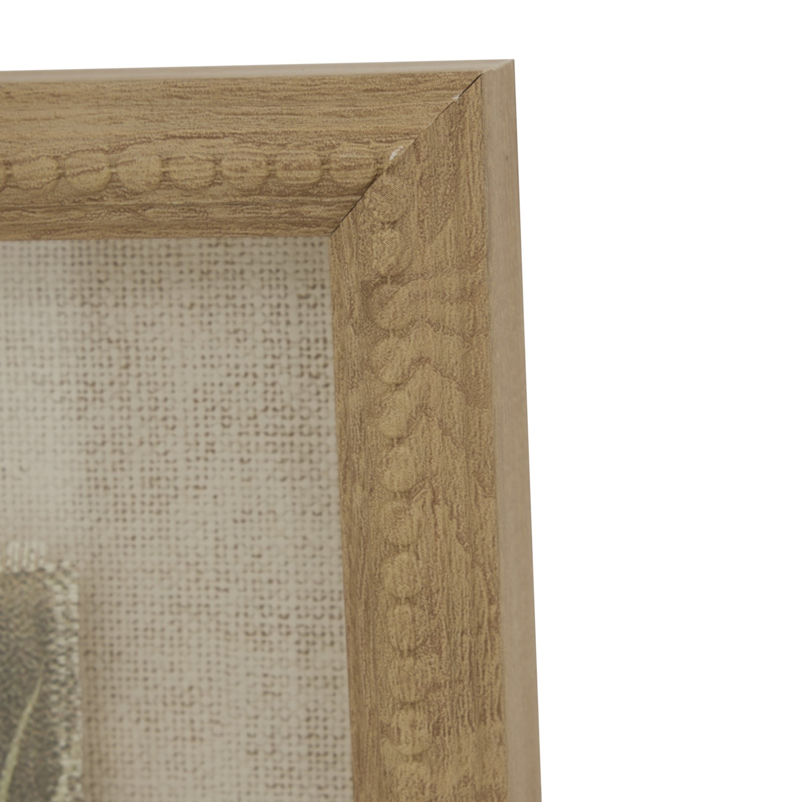 Avocet Linen Wall Art Print in Beaded Wooden Frame