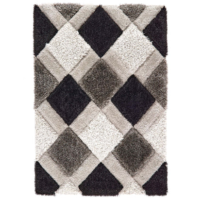 Origins 3D GEO Shaggy Grey Rug