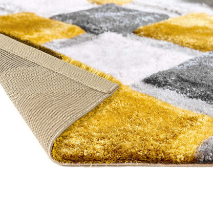 Origins 3D GEO Shaggy Ochre Rug