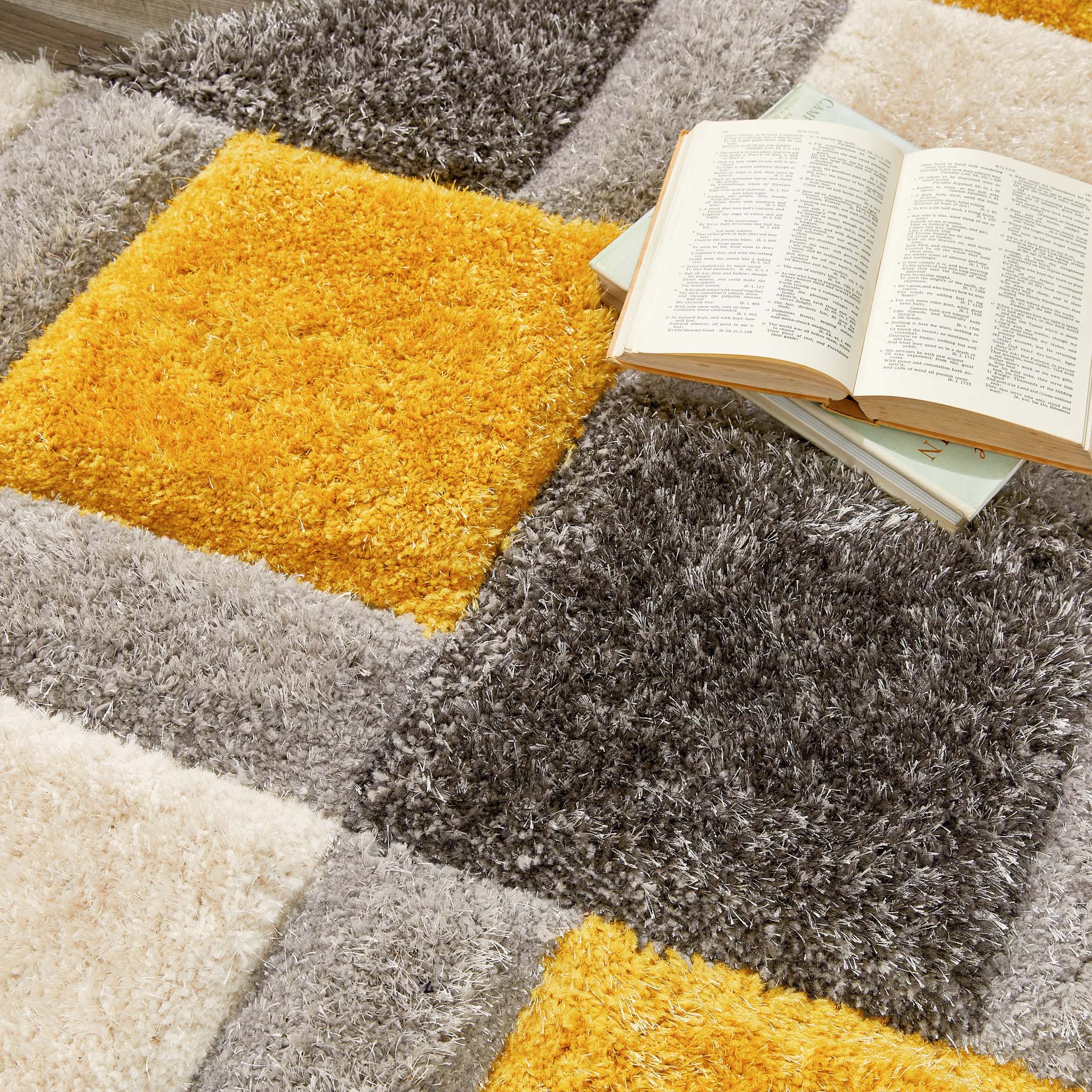 Origins 3D GEO Shaggy Ochre Rug