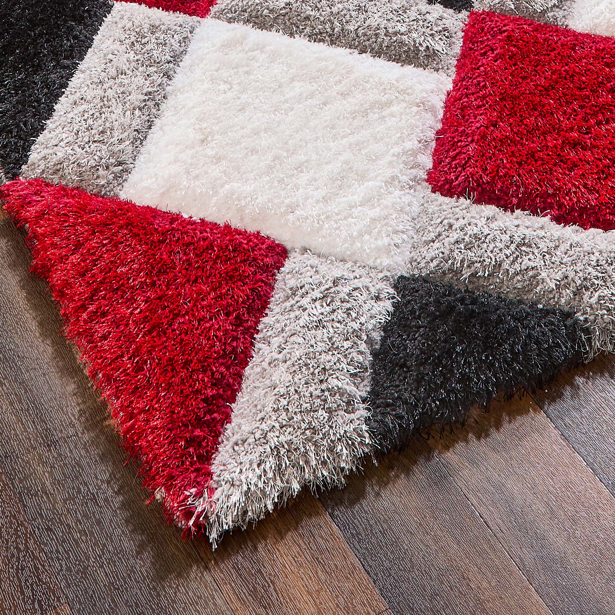 Origins 3D GEO Shaggy Red Rug
