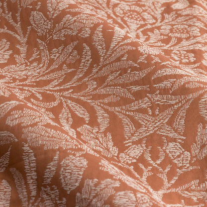 Acorn Tonal Matt Jacquard Pencil Pleat Curtains - Brick