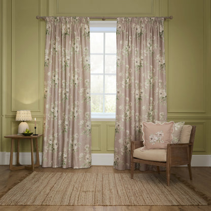 Tende a pieghe a matita in jacquard Brook Woodland - Lino