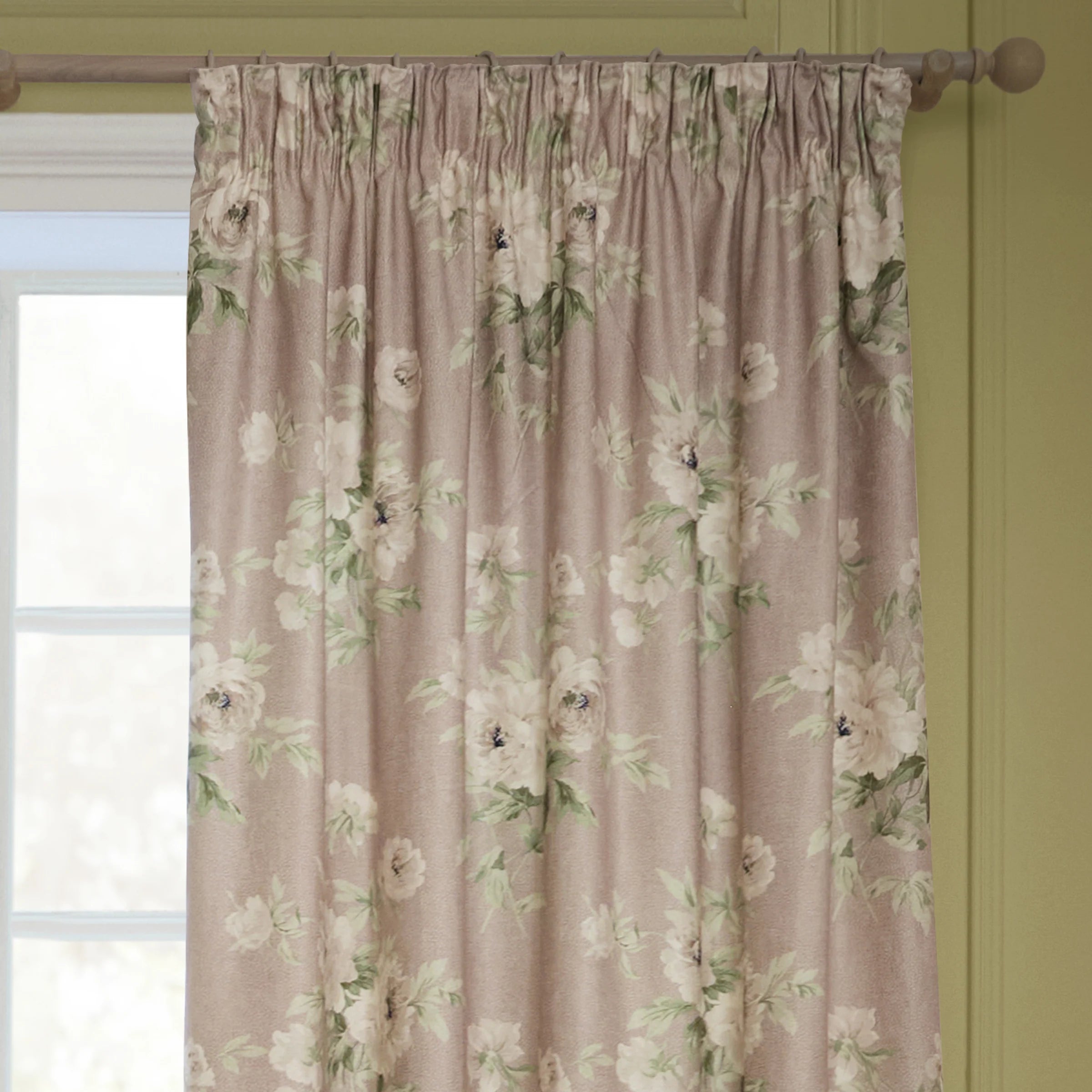 Tende a pieghe a matita in jacquard Brook Woodland - Lino