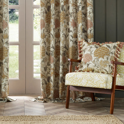 Tende a pieghe a matita in jacquard Brook Woodland - Lino