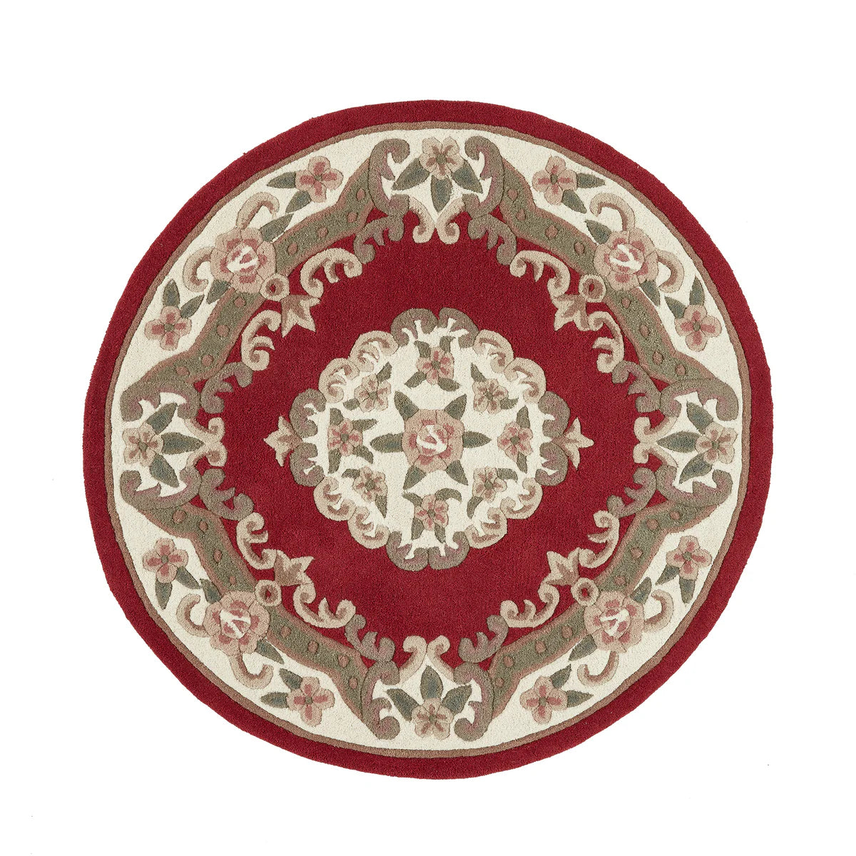 Vintage Motif - Red Cushioned Wool Rug