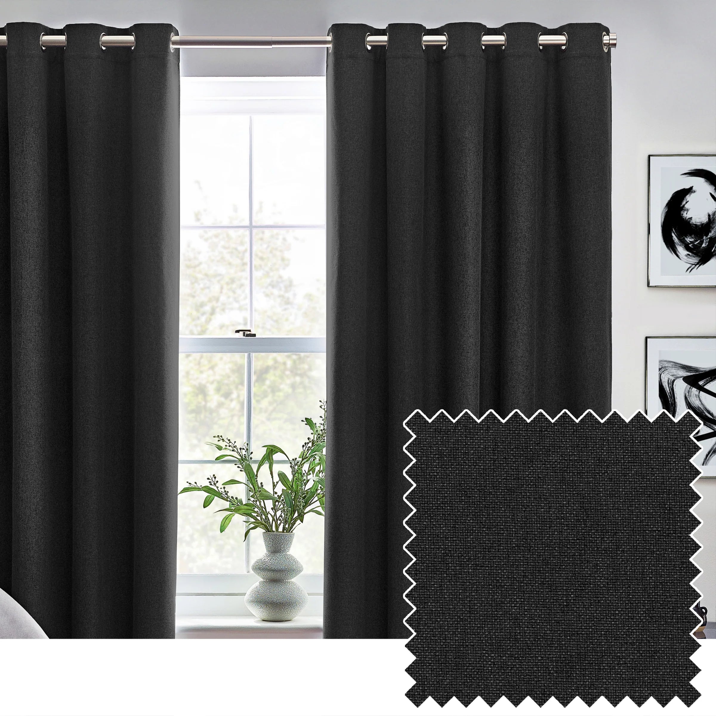 Tende oscuranti termiche con occhielli Dawn Textured - Lino