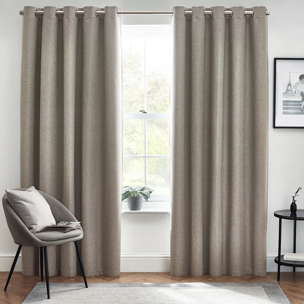 Tende oscuranti termiche con occhielli Dawn Textured - Lino