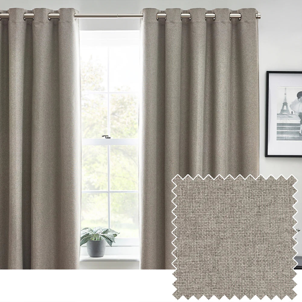 Tende oscuranti termiche con occhielli Dawn Textured - Lino