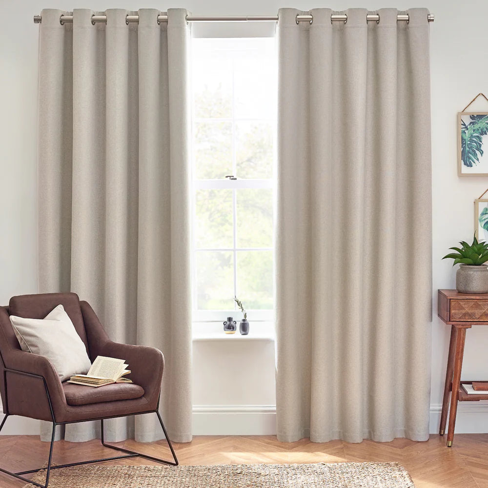 Tende oscuranti termiche con occhielli Dawn Textured - Lino