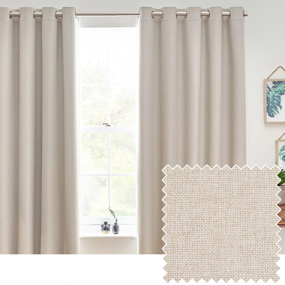 Tende oscuranti termiche con occhielli Dawn Textured - Lino