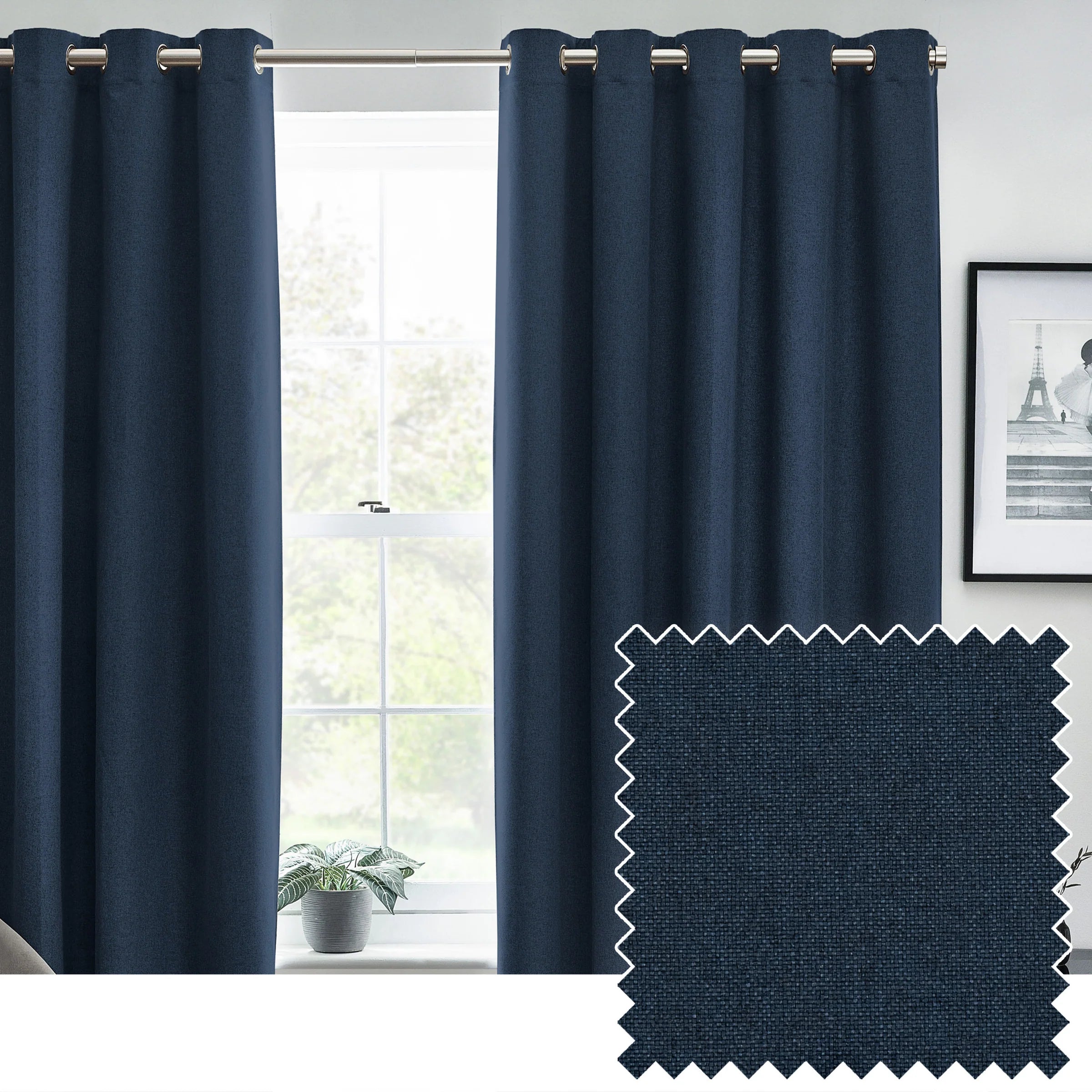 Tende oscuranti termiche con occhielli Dawn Textured - Lino