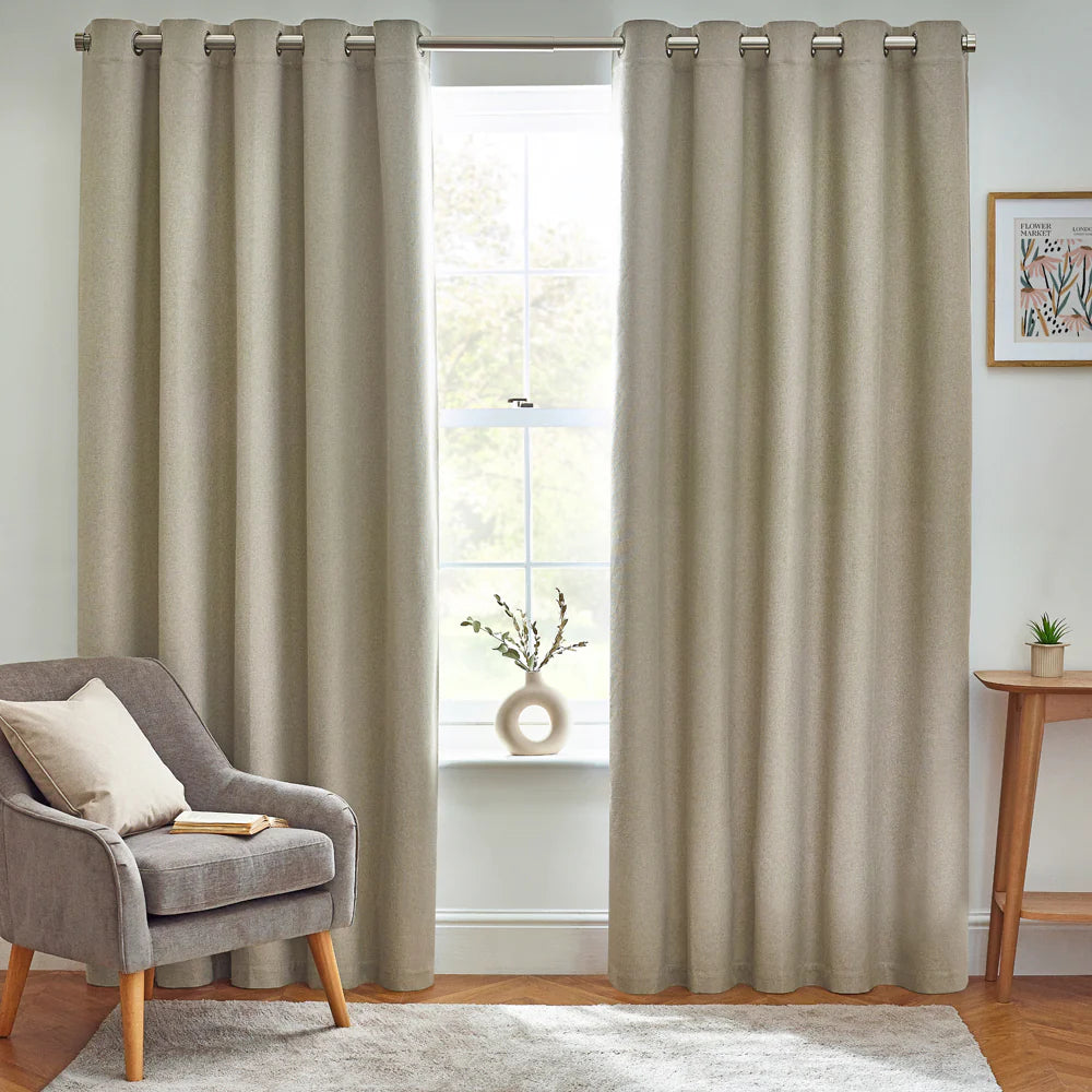 Tende oscuranti termiche con occhielli Dawn Textured - Lino
