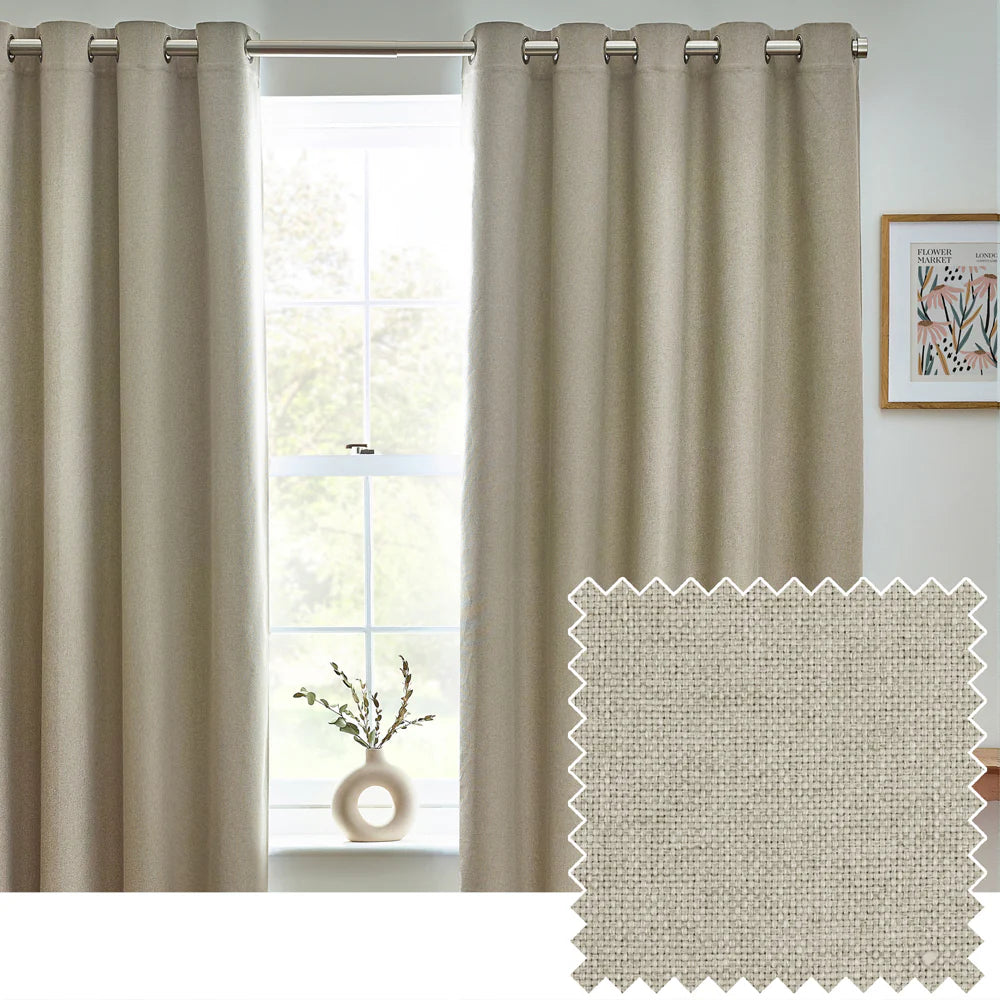 Tende oscuranti termiche con occhielli Dawn Textured - Lino