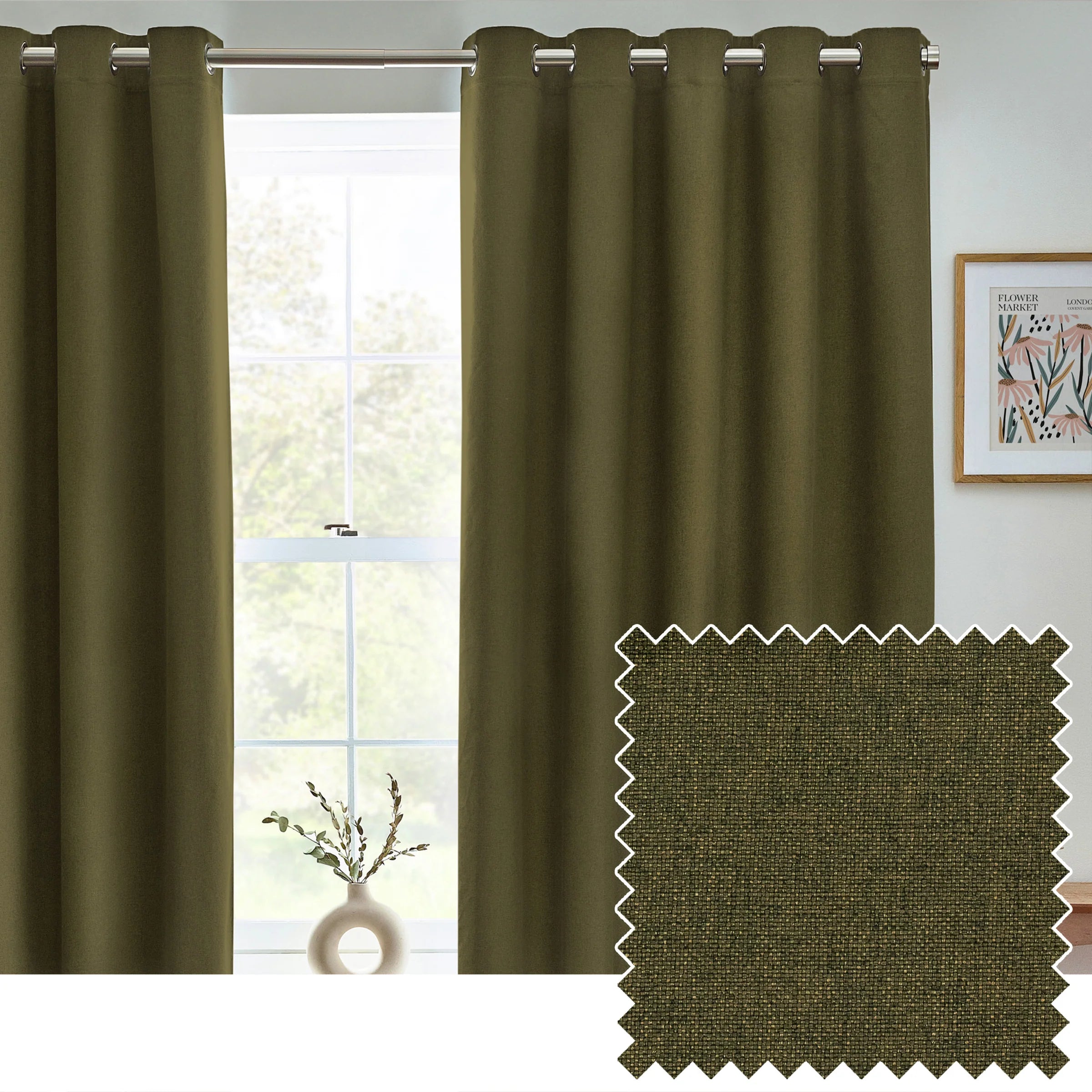Tende oscuranti termiche con occhielli Dawn Textured - Lino