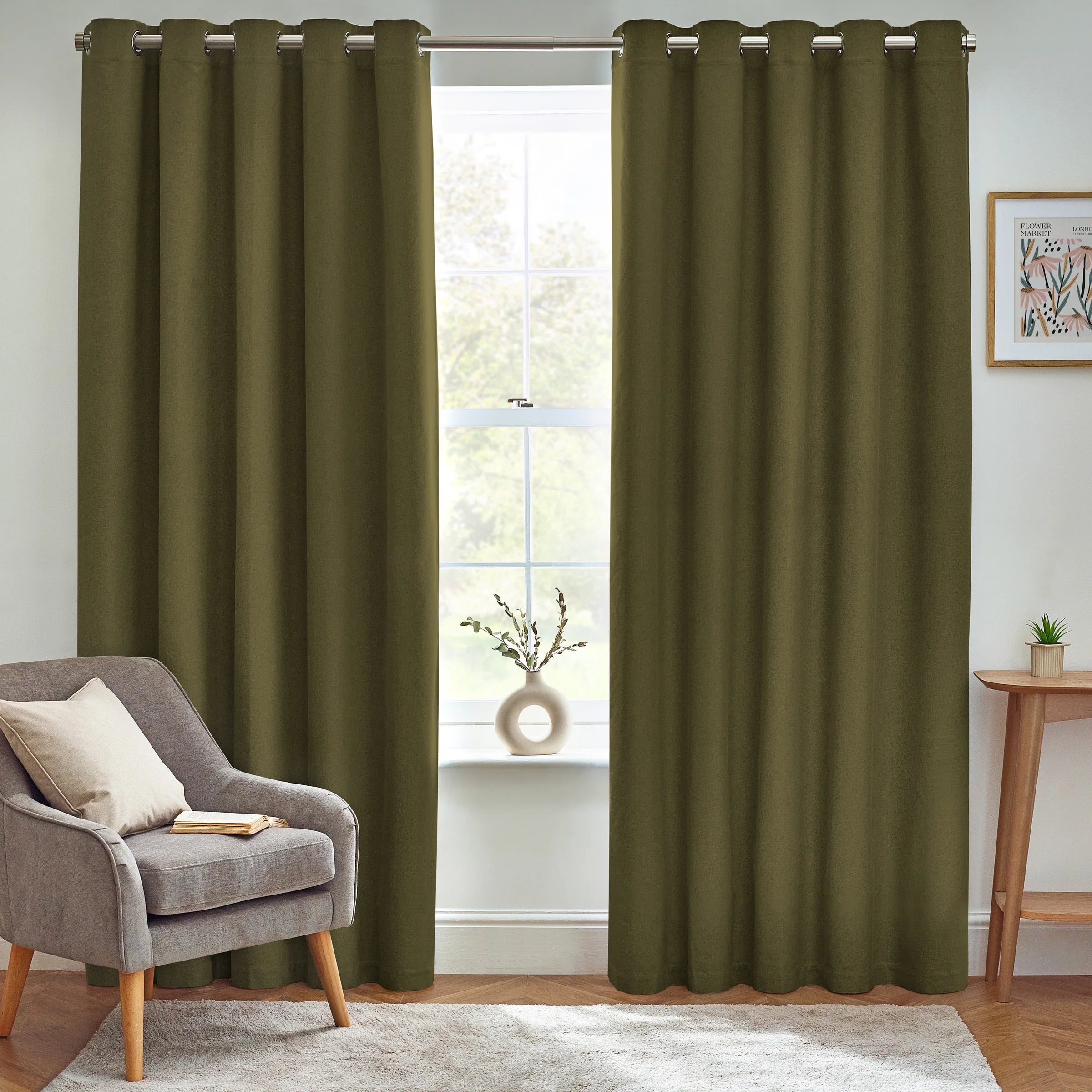 Tende oscuranti termiche con occhielli Dawn Textured - Lino