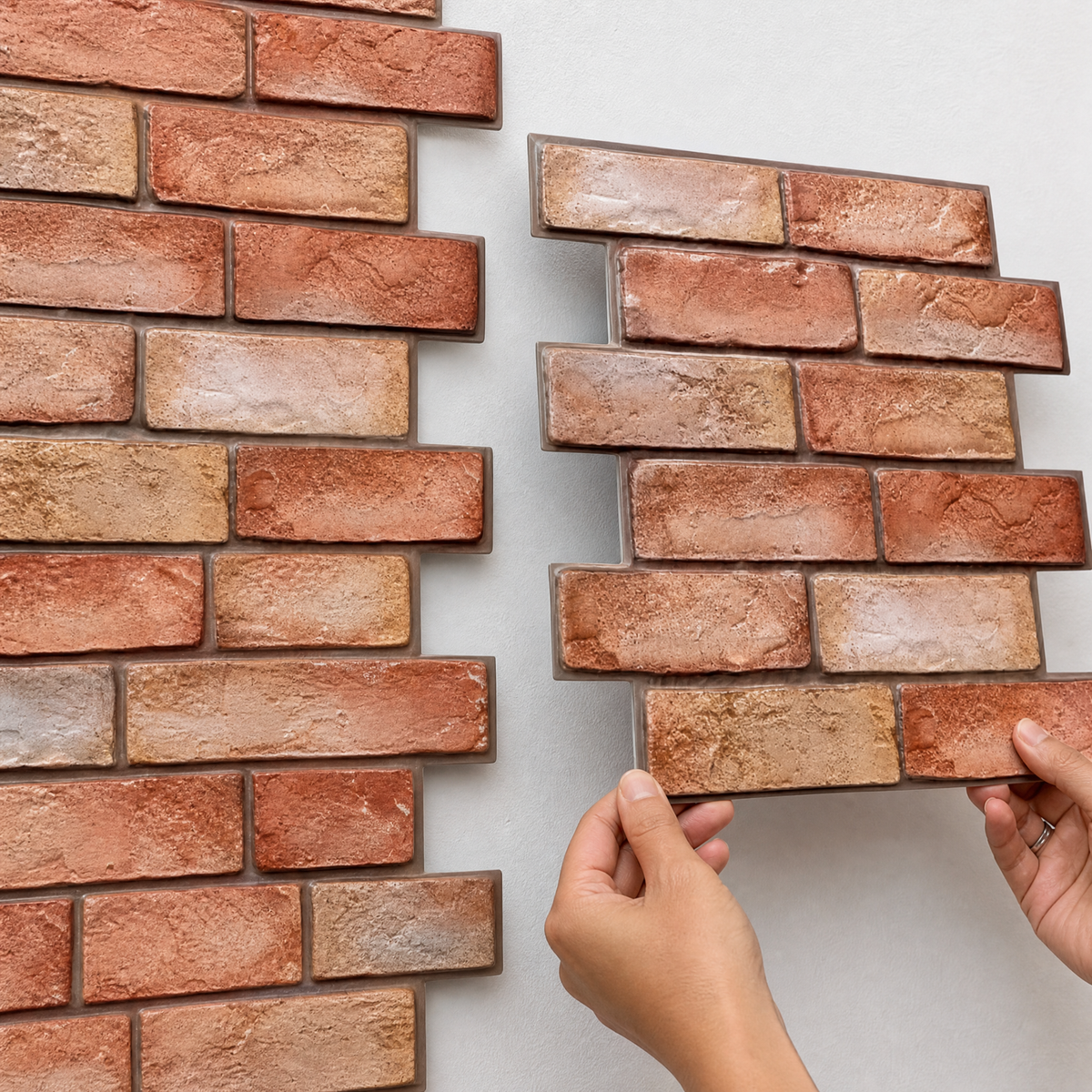 Stacca e incolla i pannelli da muro in mattoni 3D