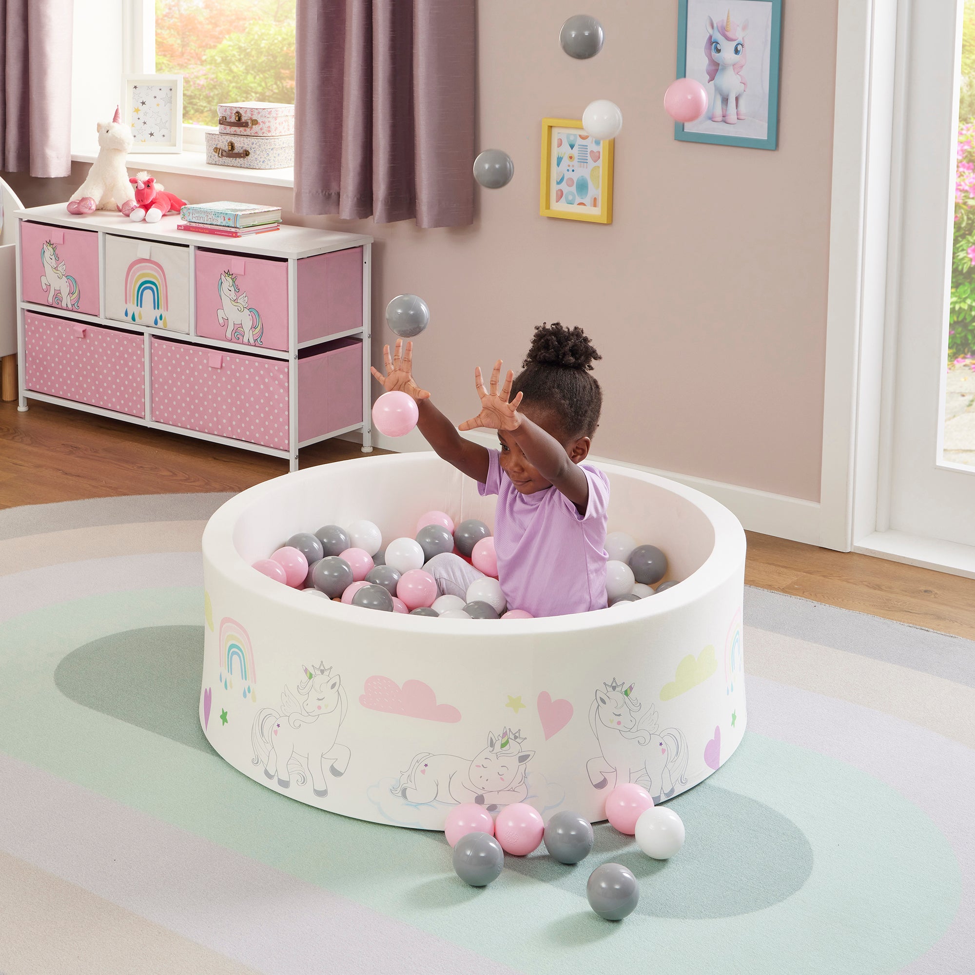 Unicorn Kids Ball Pit - With 200 Balls
