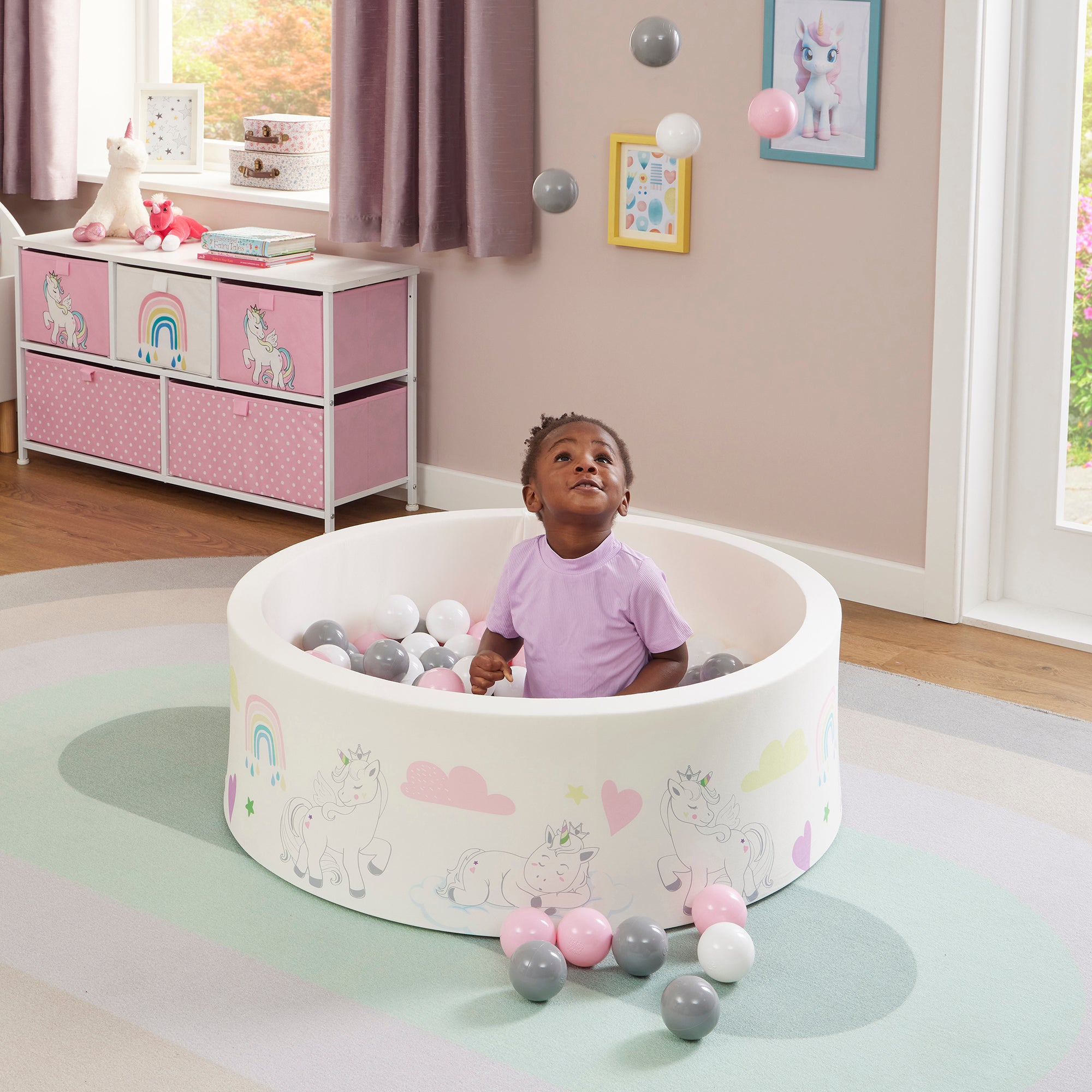 Unicorn Kids Ball Pit - With 200 Balls