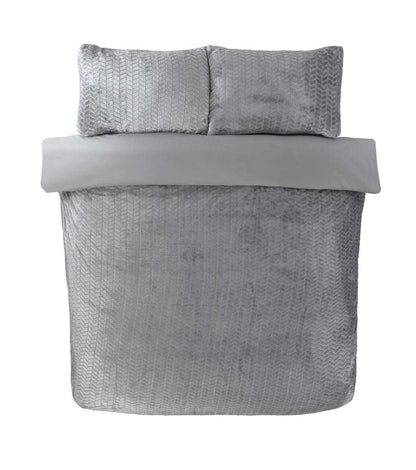 Chevron Faux Fur Duvet Set