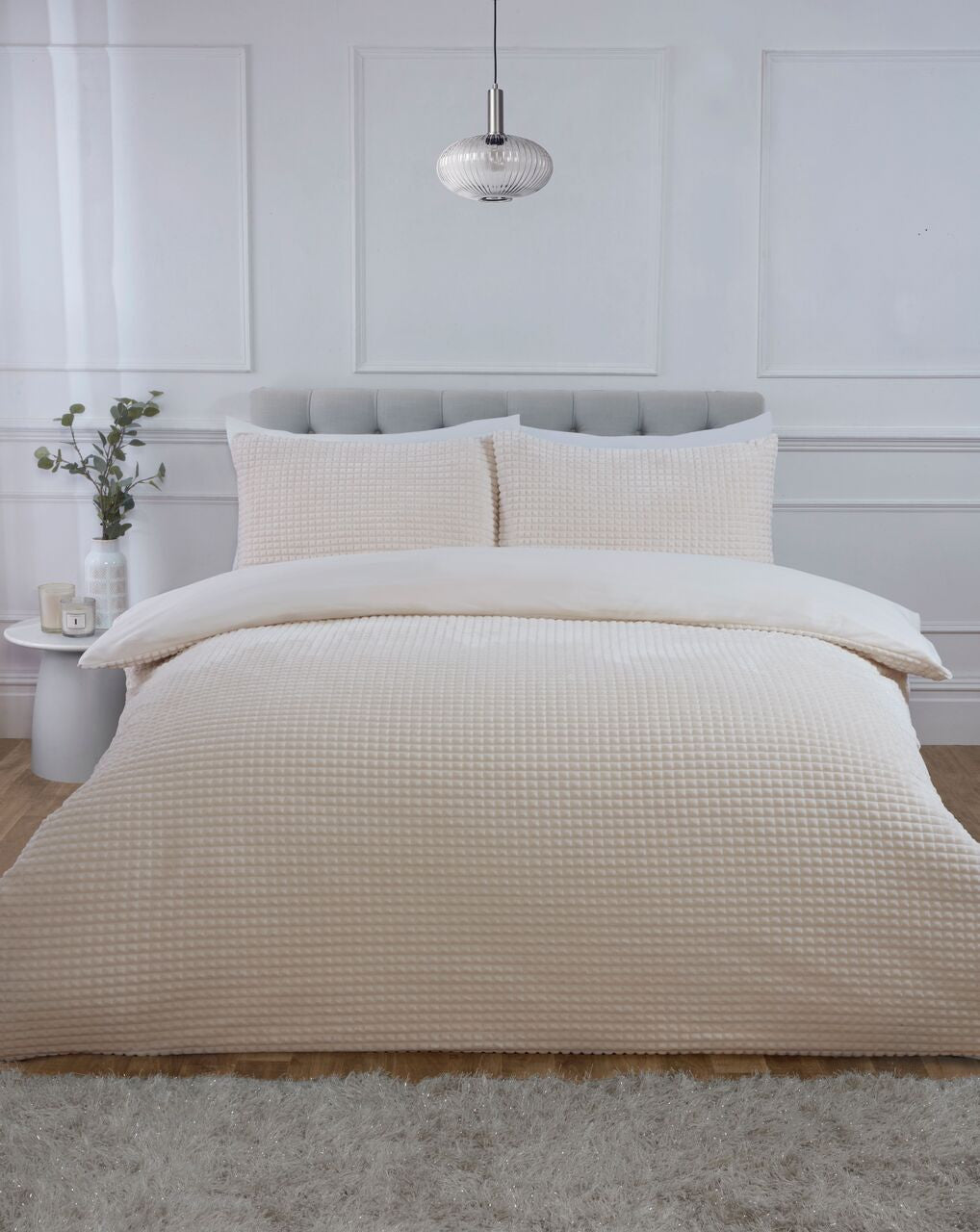 Luxury Waffle Teddy Duvet Set