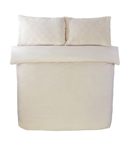 Luxury Waffle Teddy Duvet Set