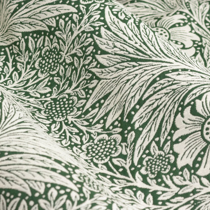 Marigold Floral Jacquard Pencil Pleat Curtains - Leaf Green